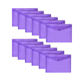 Pack of 12 Janrax A4 Purple Document Wallets - Button Stud Folder