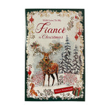 Winter Wonderland Reindeer Design With Love to My Fiancé Christmas Card