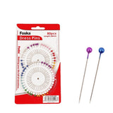 Pack of 80 Assorted Colour Dress Pins 38mm - Sewing