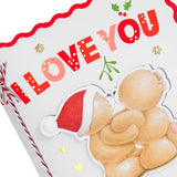 Forever Friends Mistletoe Kiss Design Luxury Boxed One I Love Christmas Card