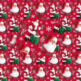 Pack of 8 Santa Snowflake Holly Christmas Gift Wrapping Paper Sheets