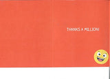 Thank You Cute Emoji Hold Apple Best Teacher Ever Card