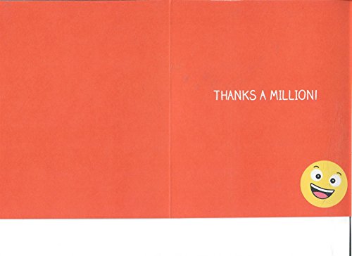 Thank You Cute Emoji Hold Apple Best Teacher Ever Card