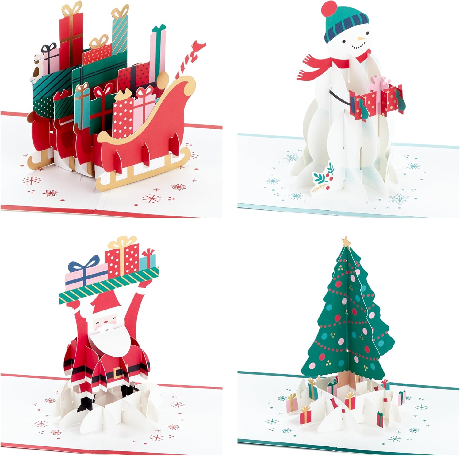 Paper Wonder 3D and Pop Up Pack of 4 in 4 Festive Designs Christmas Card {DC}