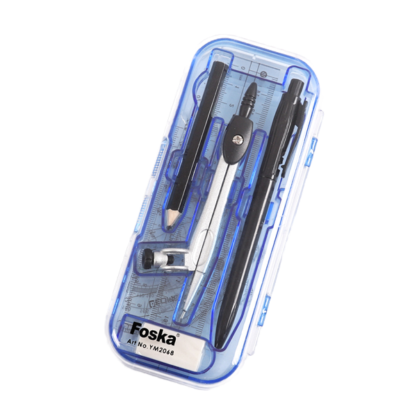 Two Layers Zinc Alloy Compasses with Ruler Math Set