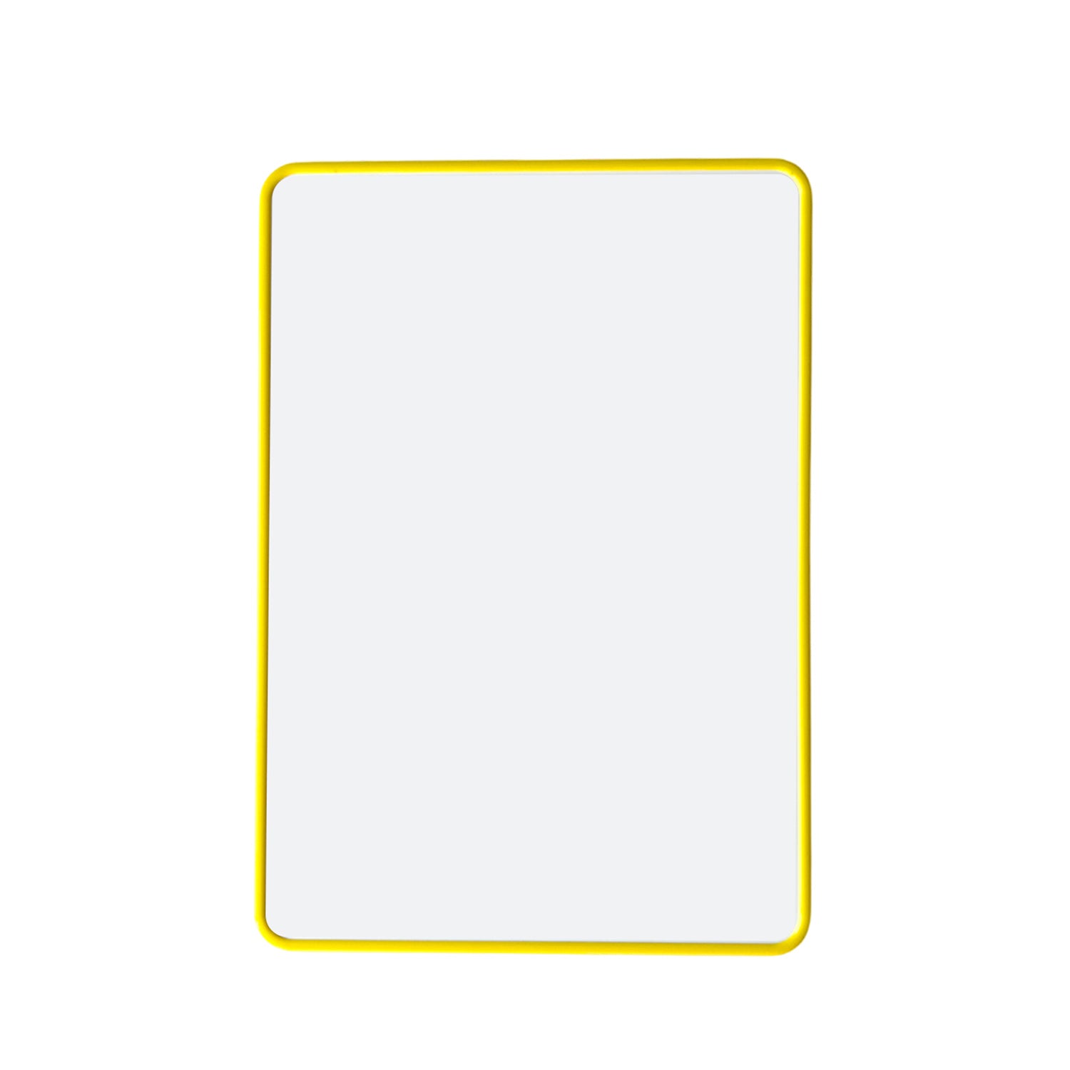 A4 Double Sided Magnetic Erasable MDF Plain Whiteboard With Yellow Border