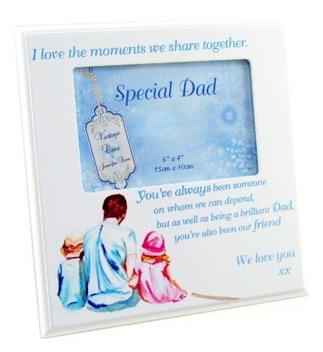 Vintage Lane By Jennifer Rose Frame Dad & Kids 6" x 4" In a Gift Box
