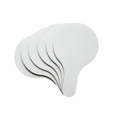 Pack of 6 Round Plain White MDF Double Sided Dry Erase Handheld Answer Paddles - Mini Whiteboard