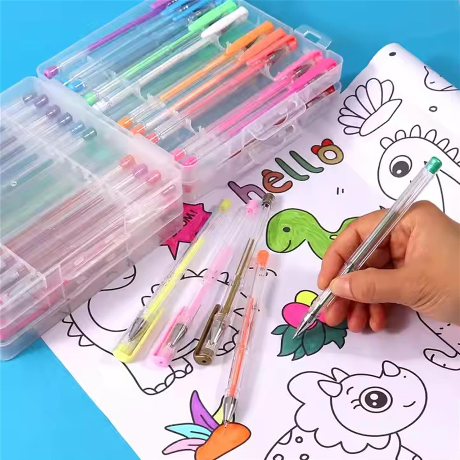 Pack of 60 Pastel Neon Glitter Gel Ink Pens