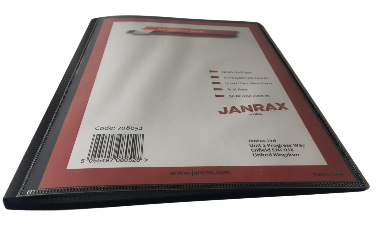 Janrax A4 Presentation Display Book 10 Pockets (20 Views)