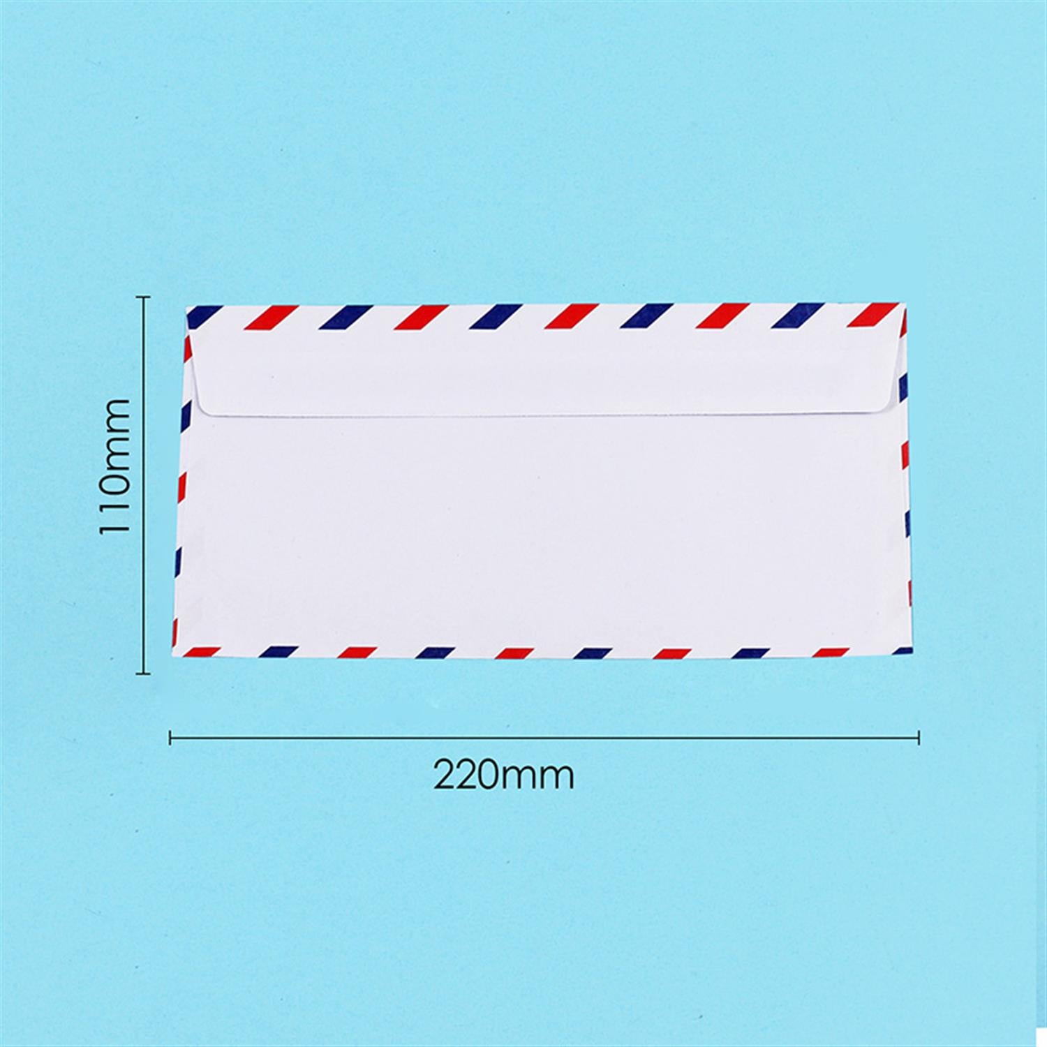 Pack of 25 80gsm Red and Blue Strip Self-Adhesive Air Mailing Envelopes 11 x 22cm