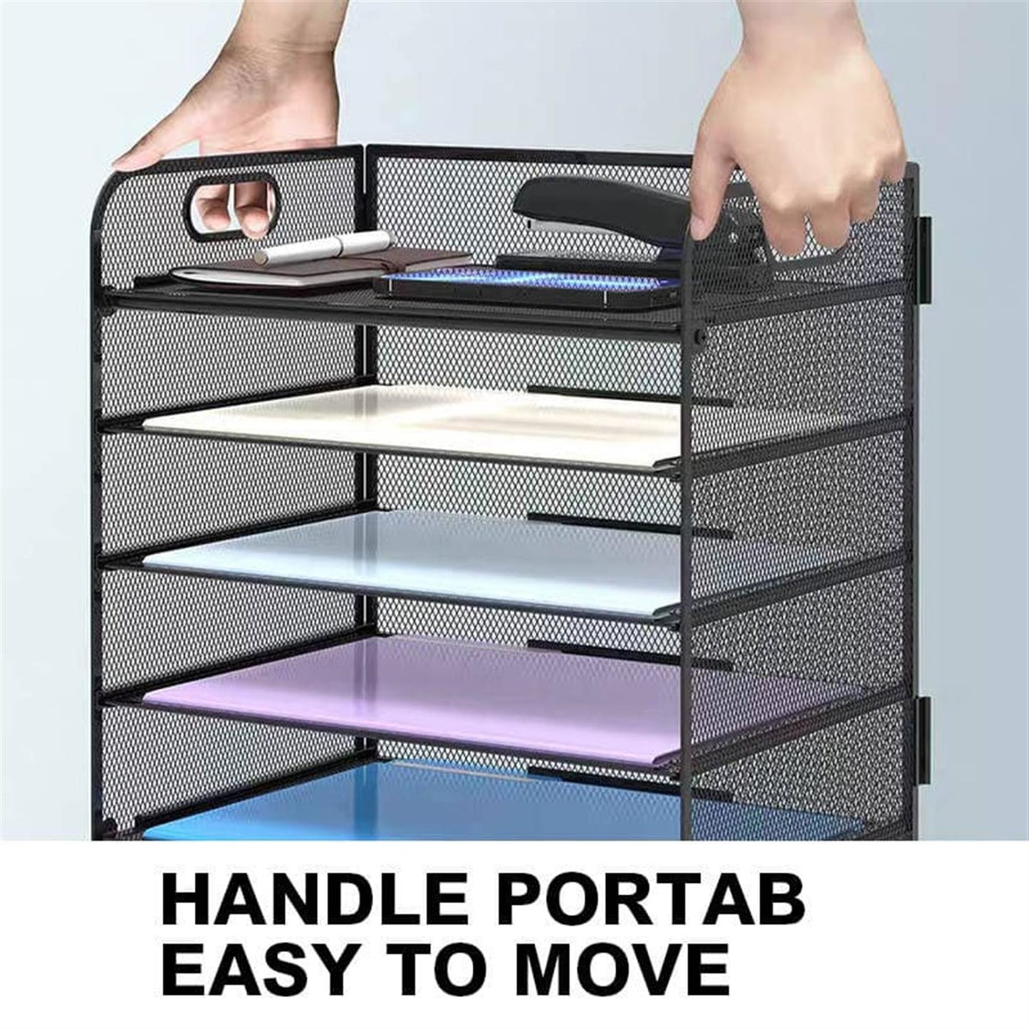 Black Iron 5-layer Storage Basket Rack 33.2 x 23 x 33.5cm