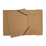 A4 Kraft Card 3 Flap Folder With Elastic Closure