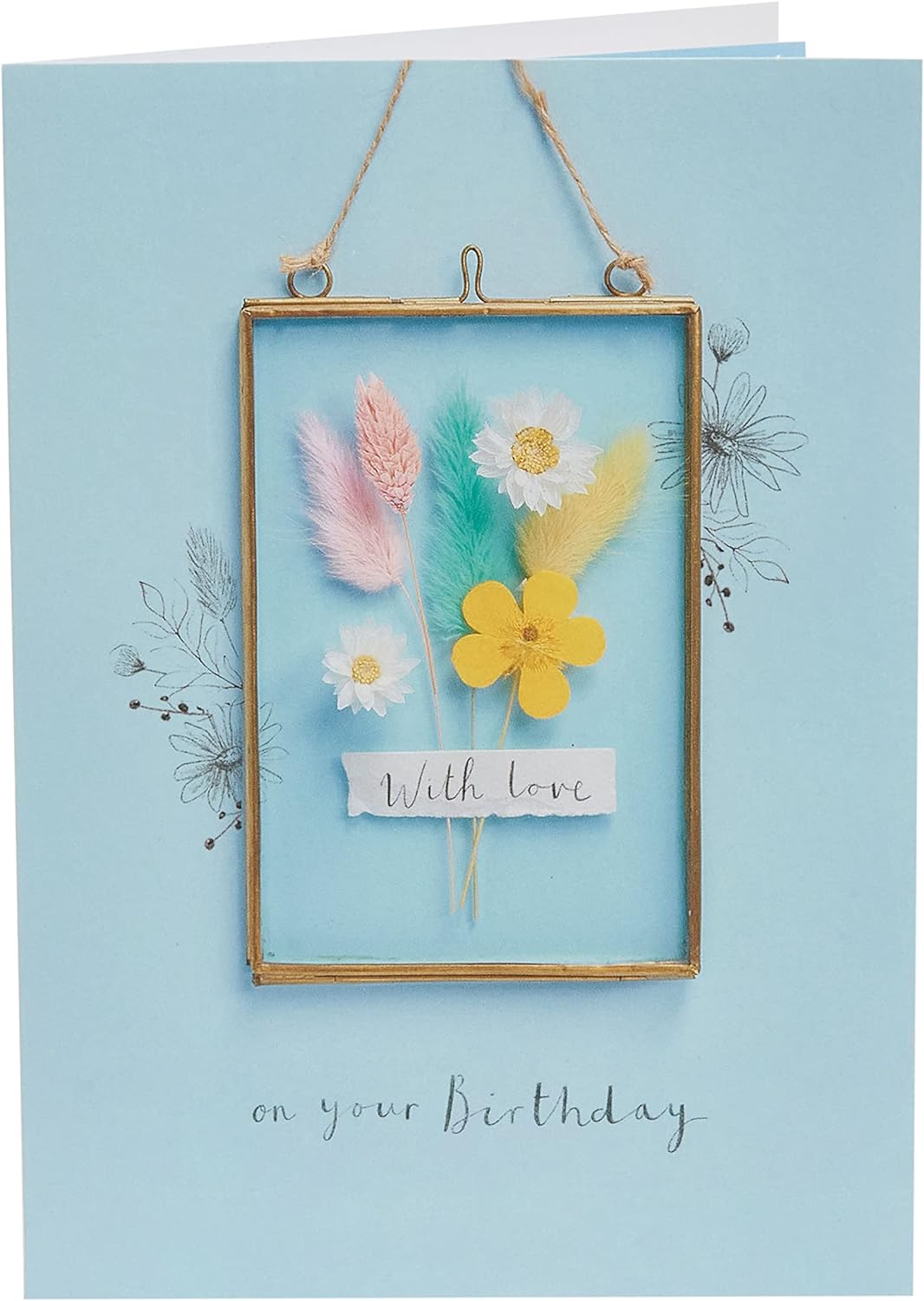 Framed Floral Design Birthday Card