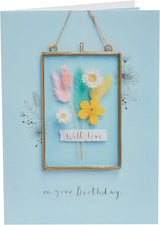 Framed Floral Design Birthday Card