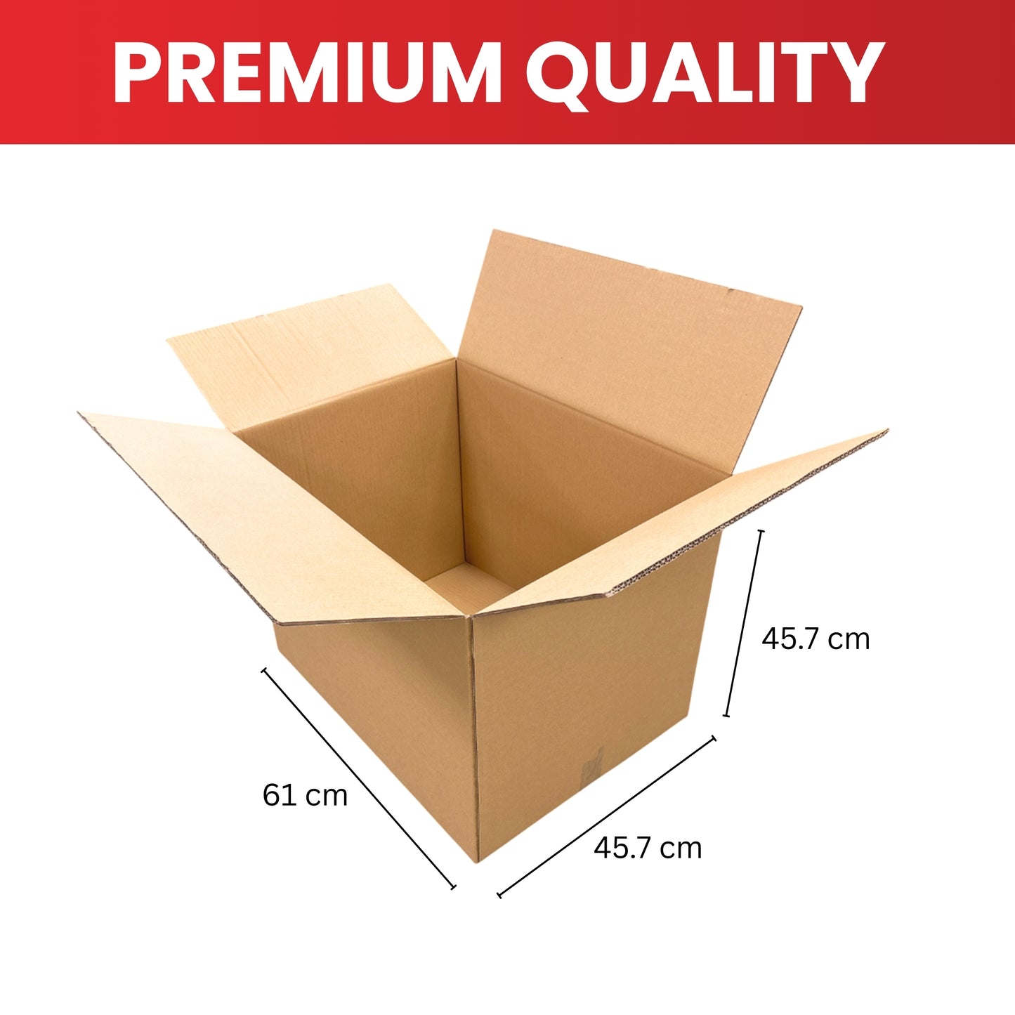 Cardboard Packing Box 61x45.7x45.7cm — 5mm Corrugated Double Wall Flute {DNL}