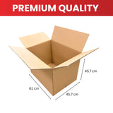 Cardboard Packing Box 61x45.7x45.7cm — 5mm Corrugated Double Wall Flute {DNL}
