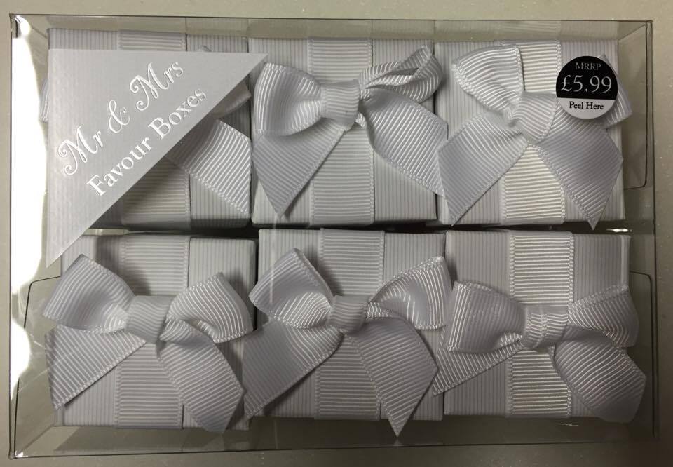 Xpressions Wedding Favour Boxes White Pack Of 6