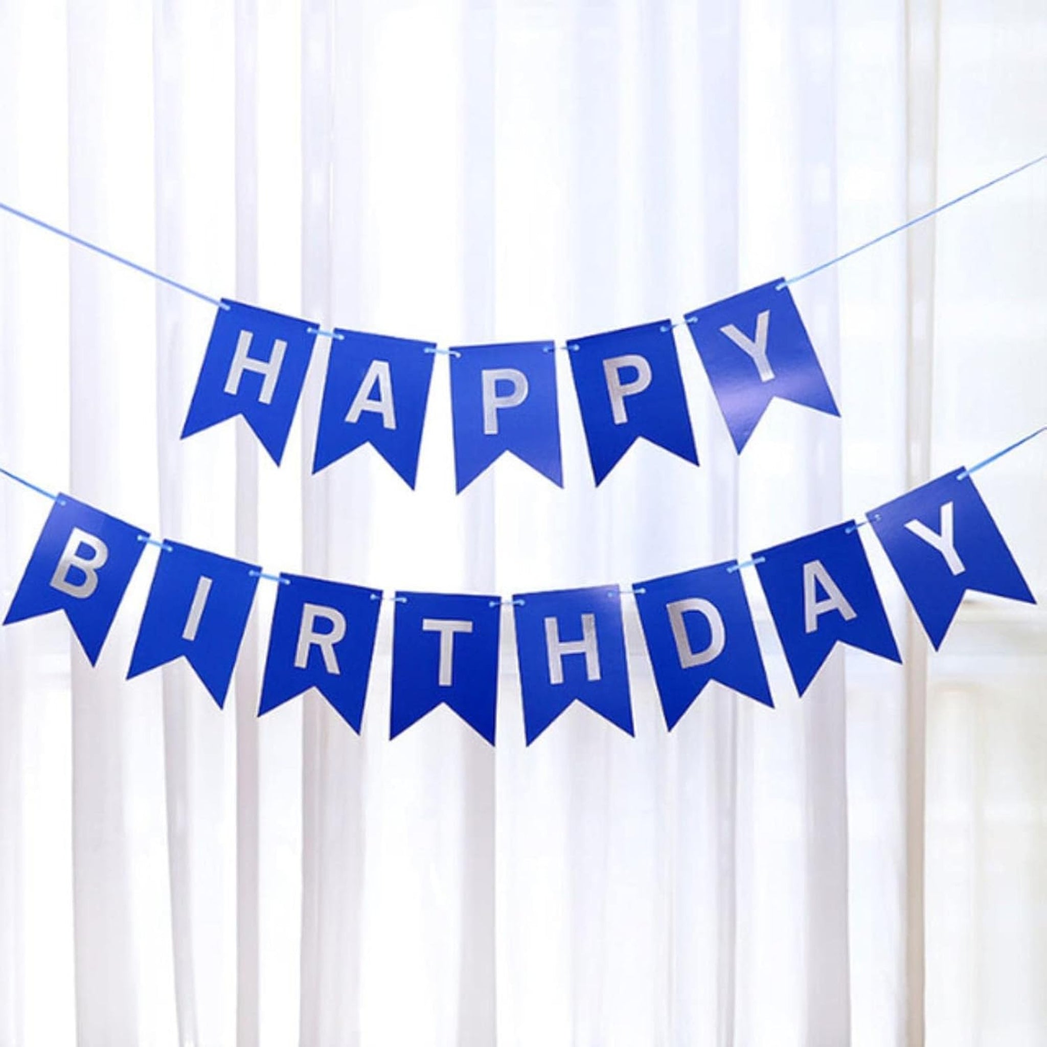 Blue Happy Birthday Party Banner