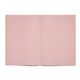 Rhino A4 48 Page Yellow with Pink Tinted Paper 8mm Lined with Margin Exercise Book