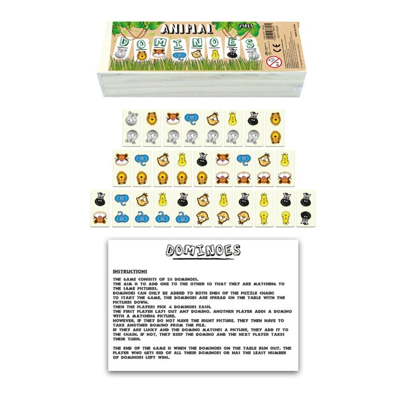 Children's Animal 28 Pieces Dominoes in Wooden Box {DC}