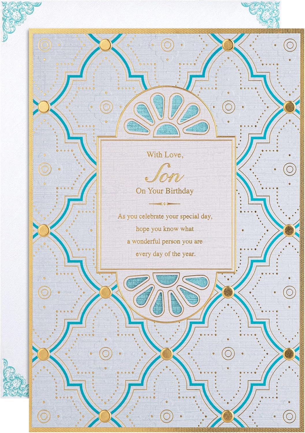 Intricate Traditional Floral Design Son Birthday Card