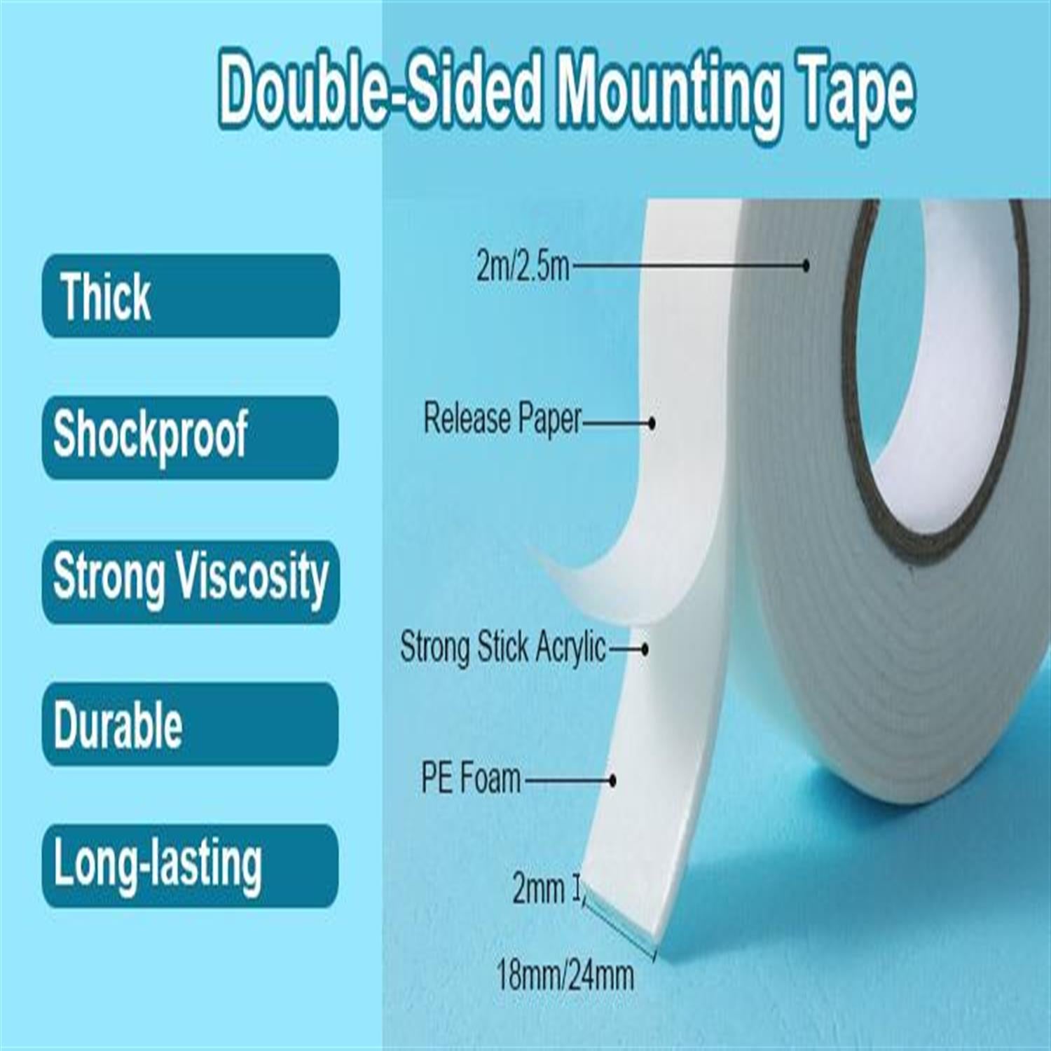 Heat Resistant Double Sided Tape 18mm x 2M