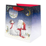 Bear with Snowman Small Christmas Gift Bag