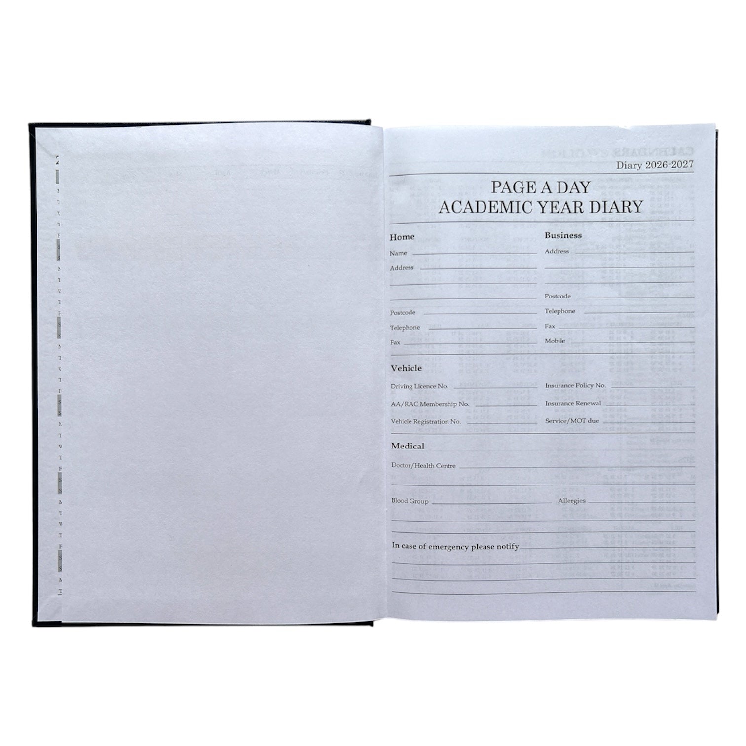 Janrax 2026-2027 A5 Day Per Page Burgundy Academic Diary