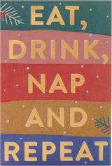 Box of 8 Eat, Drink & Repeat Foiled RSPCA Charity Christmas Cards
