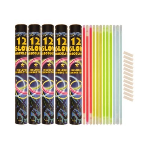 Pack of 12 Glow Bracelet in Tube 4 Assorted Colours