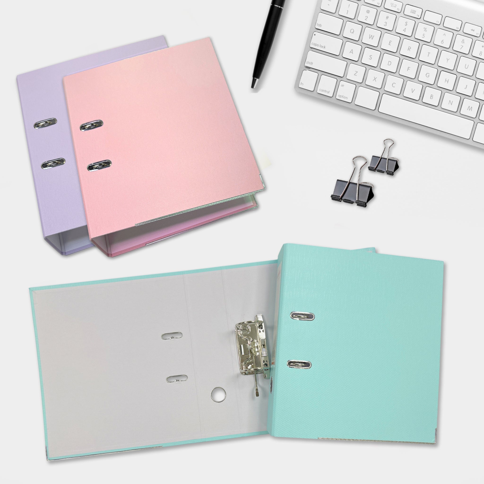 A4 Pastel Green Paperbacked Lever Arch File by Janrax
