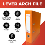 Pack of 10 A4 Assorted Colour Paperbacked Lever Arch Files by Janrax