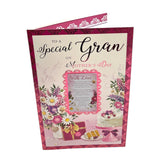 Gran Cake And Flowers Design Mother's Day Card with keepsakes