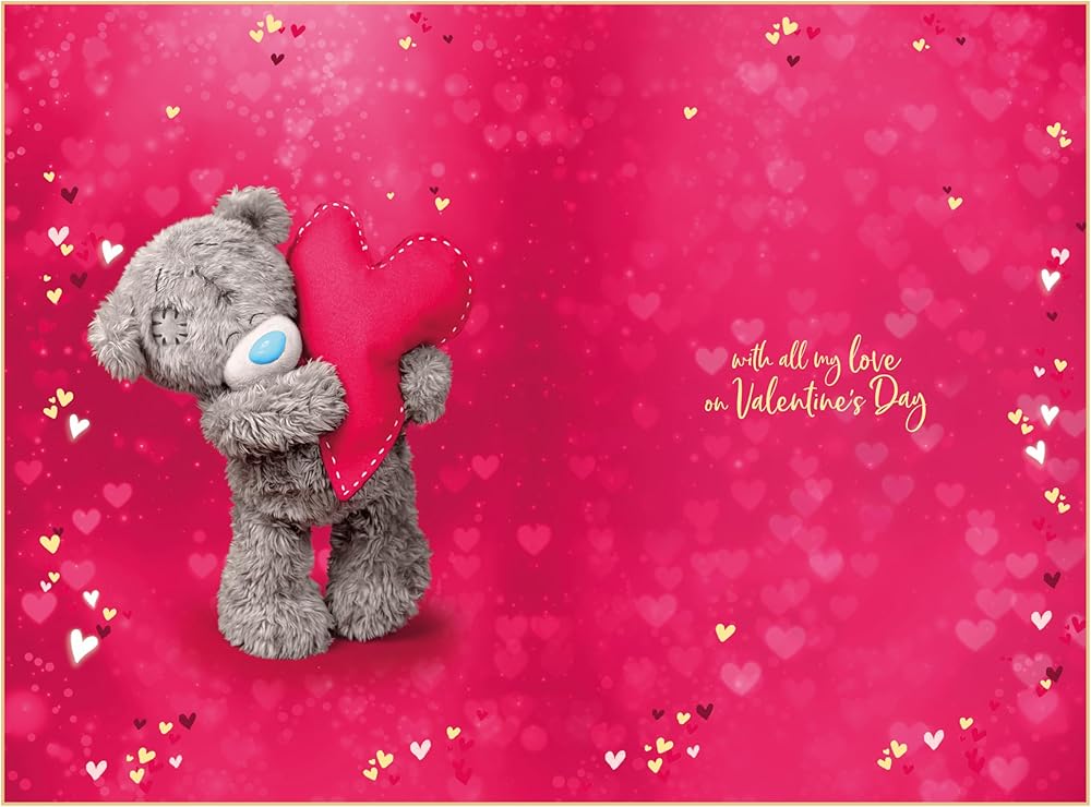 Bear Holding Red Heart Boyfriend Keepsake 3D Valentine's Day Card {DC}