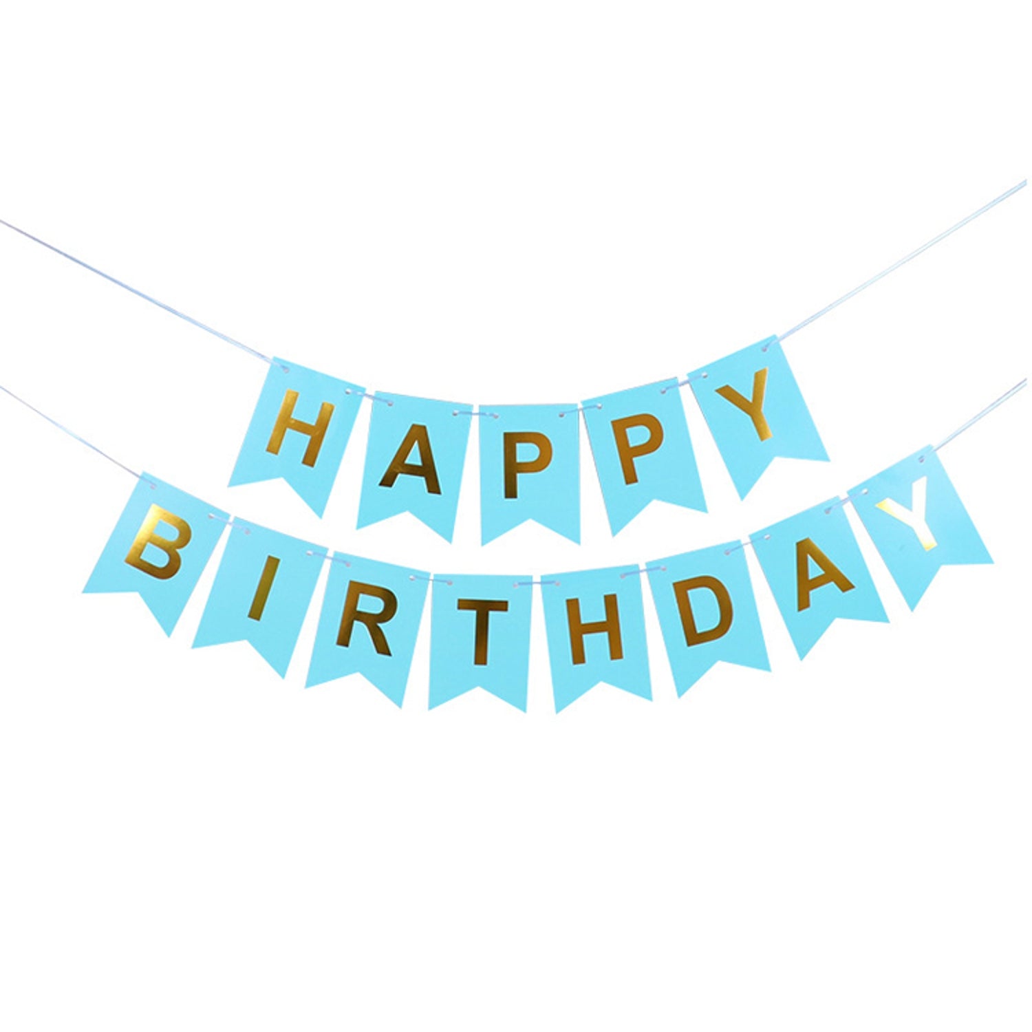Light Blue Happy Birthday Party Banner