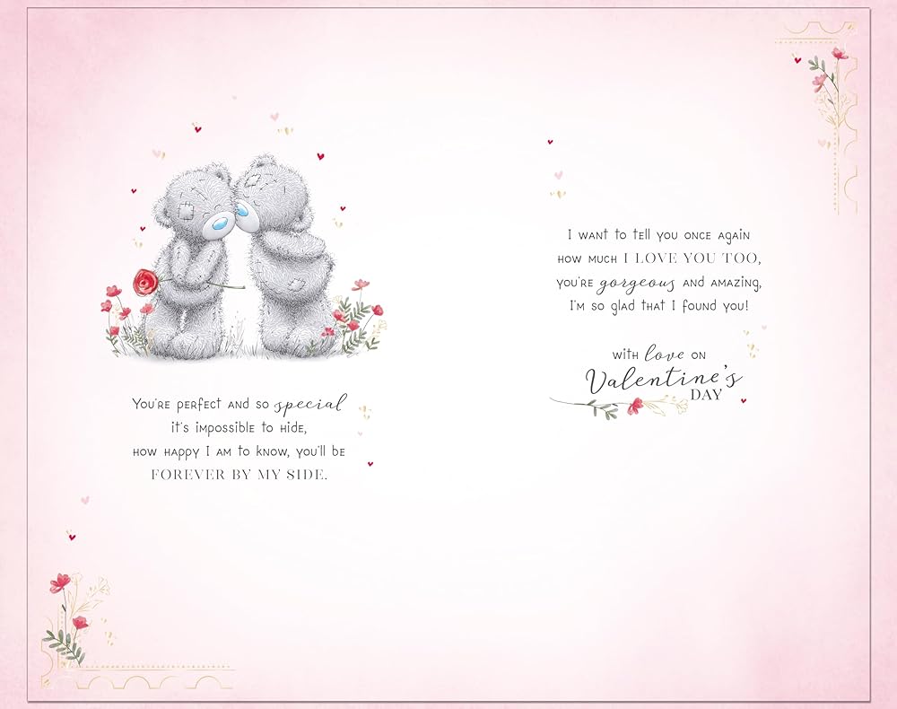 Bears Hugging Beautiful Girlfriend Luxury Handmade Valentine's Day Card {DC}