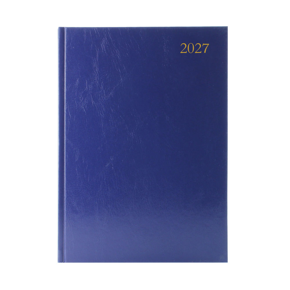 2027 A4 Day Per Page Blue Desk Diary KFA41BU27