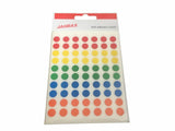 Pack of 560 Assorted Coloured 8mm Round Labels - Stickers