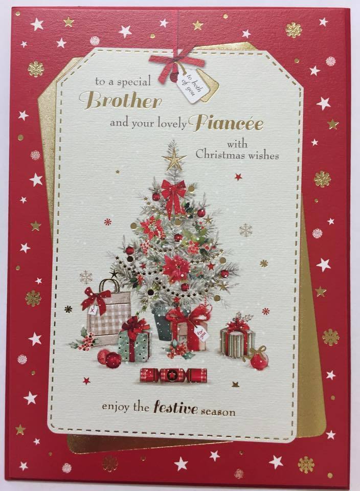 TRADITIONAL BROTHER & FIANC'EE CHRISTMAS BOTH OF YOU NICE VERSE GREETING CARD