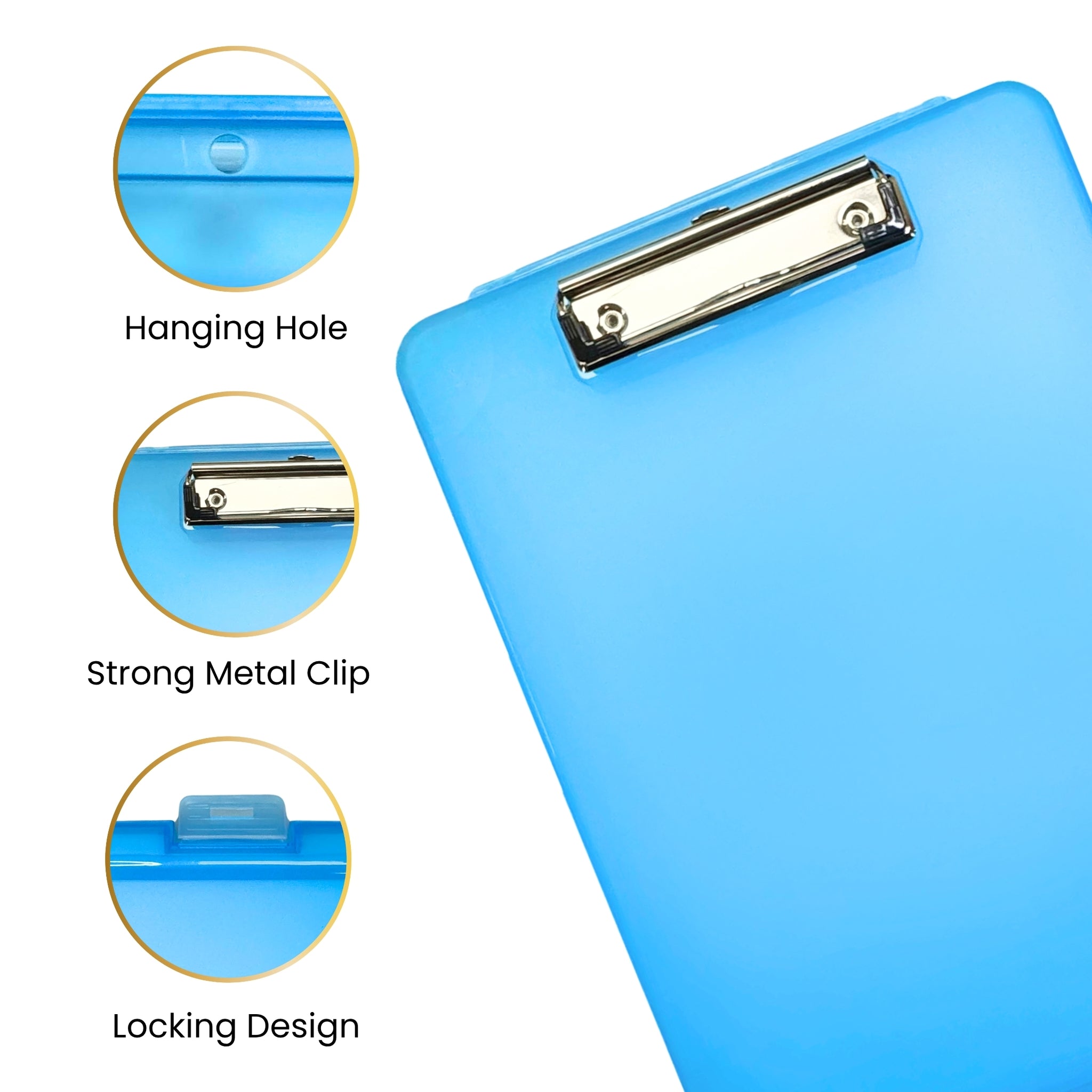 A4 Clear Clipboard Box File - Storage Filing Case