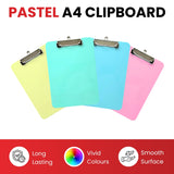 A4 Pastel Blue Plastic Clipboard with Metal Clip and Round Corner