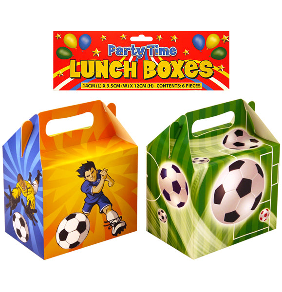 Pack of 6 Party Time Football Lunch Boxes {DC}