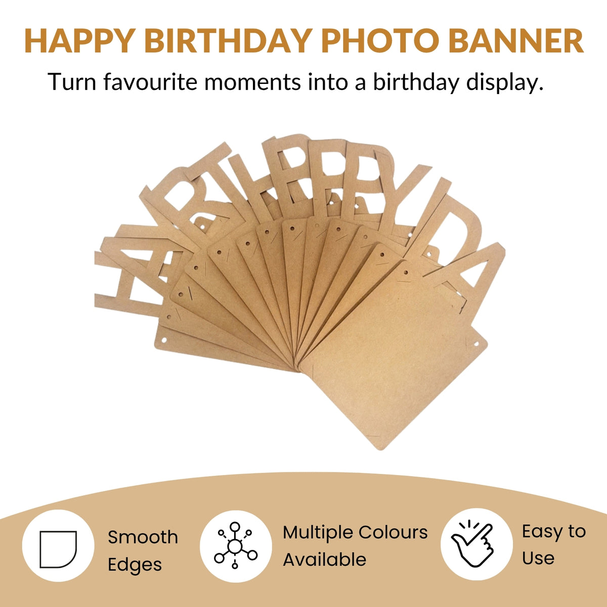 Pink Photo Insert HAPPY BIRTHDAY Banner with Ribbon