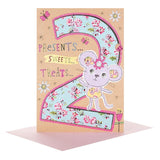Kids Presents Sweets Treats 2nd Birthday Card 