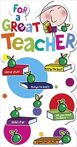 For A Great Teacher Die Cut Design Thank You Card 