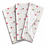 Pack of 5 Valentine Elegance Hearts Design 50 x 70 cm Luxury Red Foil Tissue Sheets - Wedding, Anniversary