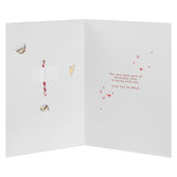 Wooden Heart Decoration Design One I Love Christmas Card