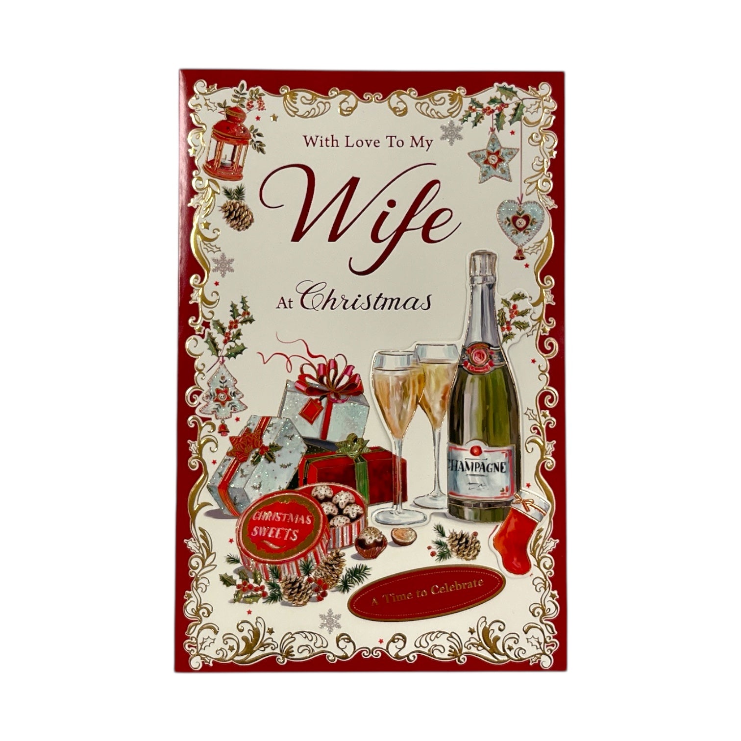Celebration Design With Love to My Wife Christmas Card