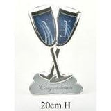 Juliana 2 Tone Silver Plated Frame Champagne Flutes On Your Engagement